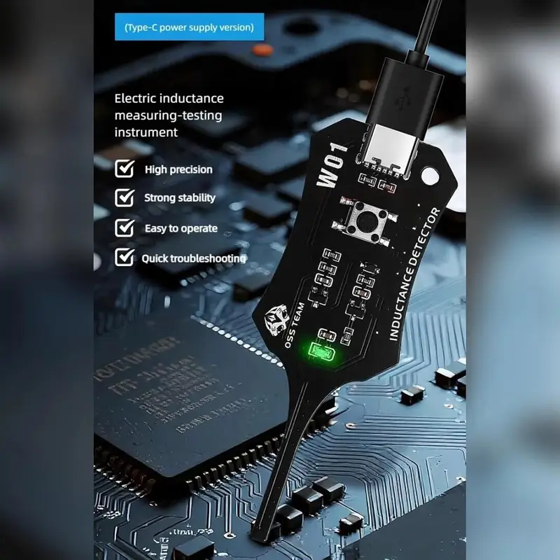 Type-C Inductance Tester – Fast Fault Check Tool for Phone Motherboard Coil & Circuit Board Repair