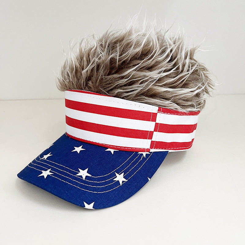 🧢 49% OFF NOW! 😂 Novelty Wig Baseball Cap – Fake Spiky Hair, Adjustable & Sun Protection – Party, Game Day or Just for Laughs ✨