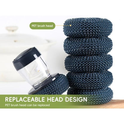 Automatic Liquid Filling Good Handle Soap Dispense Palm Kitchen Brush for Bowl Sink Cleaning Pot Comfortable