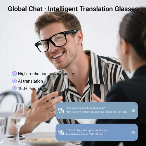 🕶️ AI Smart Glasses – Instant Translation & TWS Headphones – HiFi Audio Sunglasses with BT 5.4 🤖