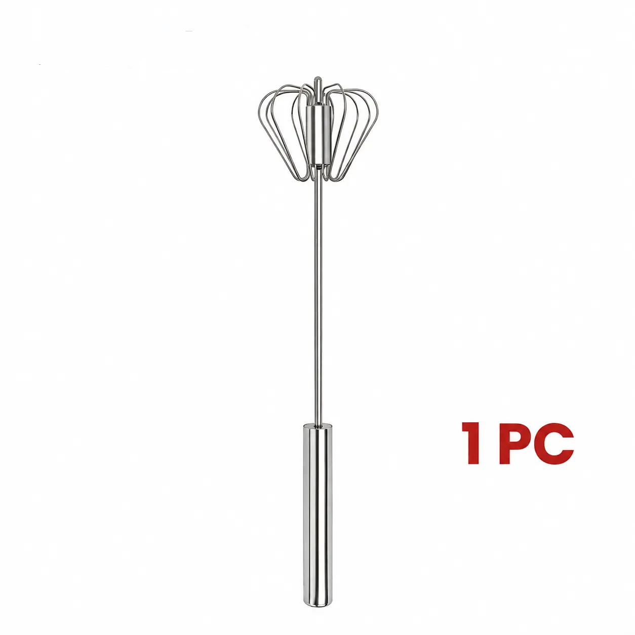 Hand-Push Rotary Whisk – Semi-Automatic Stainless Steel Mixer for Cooking & Baking