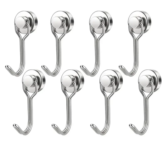 30LB Swivel Magnetic Hooks – 8/16 Pack, Strong Neodymium for Cruise & Travel