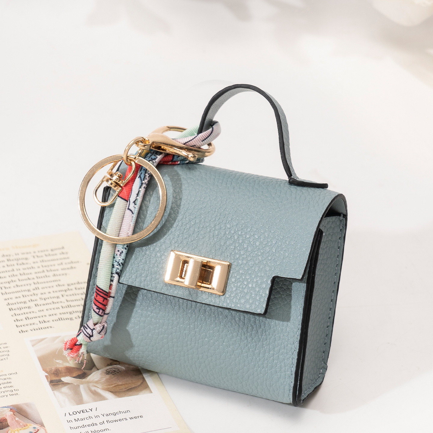 Mini Square Bag Pendant Keychain