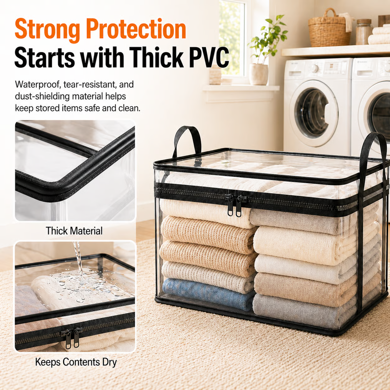 🎁 Last Day Sale 49% 📦Large Heavy-Duty Clear Storage Bag for Clothes, Bedding & Moving