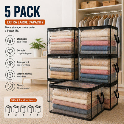 🎁 Last Day Sale 49% 📦Large Heavy-Duty Clear Storage Bag for Clothes, Bedding & Moving
