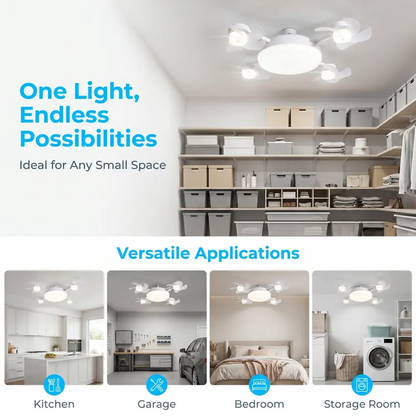 2-in-1 Ceiling Fan Light – Silent LED Fan with Remote for Bedroom & Home