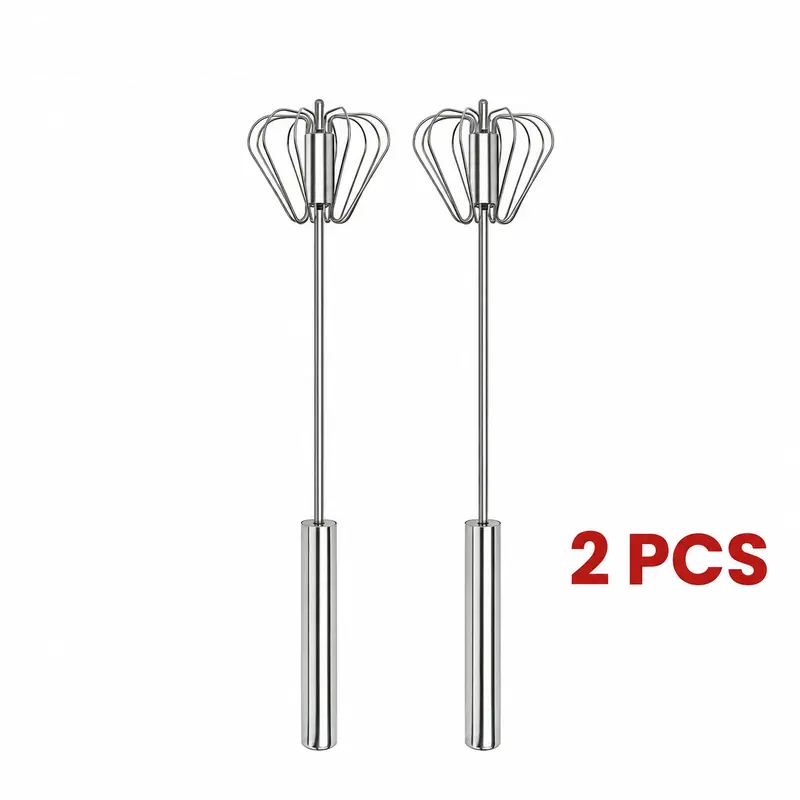 Hand-Push Rotary Whisk – Semi-Automatic Stainless Steel Mixer for Cooking & Baking