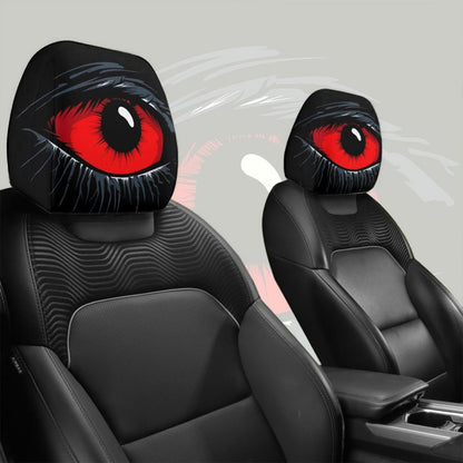 2pcs Red Devil's Eye Car Headrest Covers
