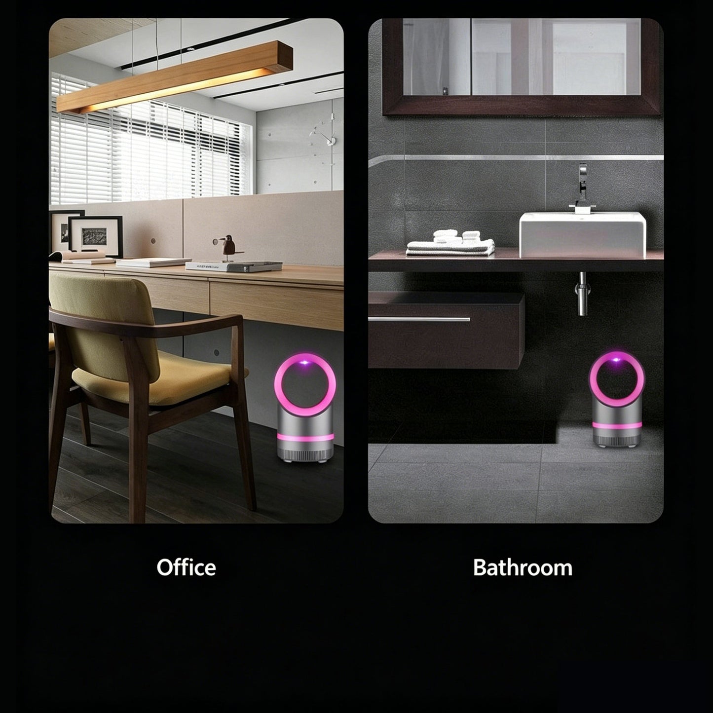 Indoor USB Mosquito Killer Lamp with Turbo Fan Suction 360° UV Light Trap 25dB Low Noise 24H Energy Saving