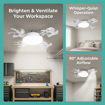 2-in-1 Ceiling Fan Light – Silent LED Fan with Remote for Bedroom & Home