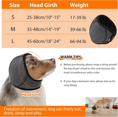 Dog Calming Ear Wrap – Waterproof, Noise-Cancelling Cap for Swim, Grooming & Fireworks