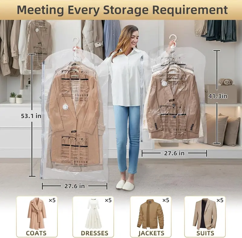 Hanging Wardrobe Savers – Compact Fold-Flat Bags for Seasonal Clothes & Linens