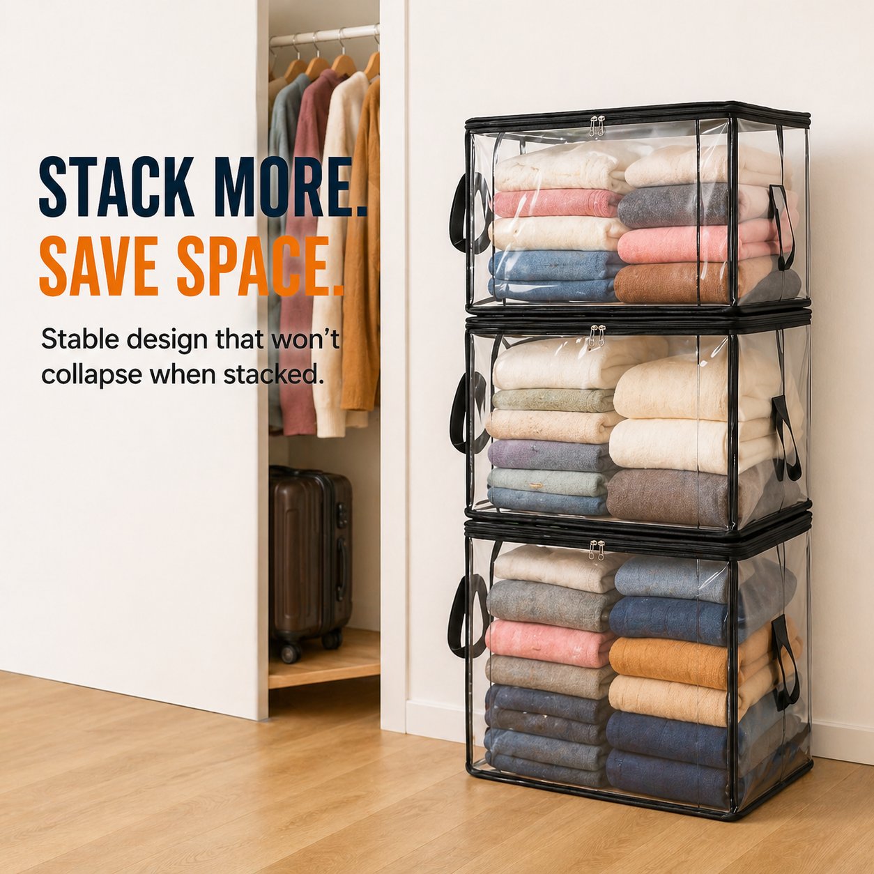 🎁 Last Day Sale 49% 📦Large Heavy-Duty Clear Storage Bag for Clothes, Bedding & Moving