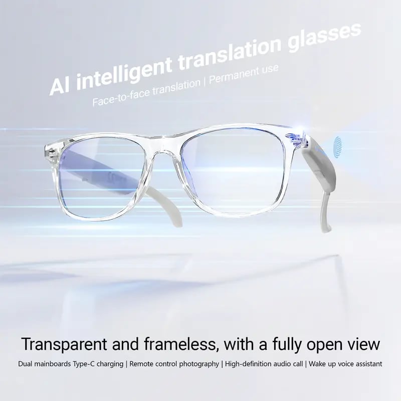 🕶️ AI Smart Glasses – Instant Translation & TWS Headphones – HiFi Audio Sunglasses with BT 5.4 🤖