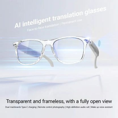 🕶️ AI Smart Glasses – Instant Translation & TWS Headphones – HiFi Audio Sunglasses with BT 5.4 🤖
