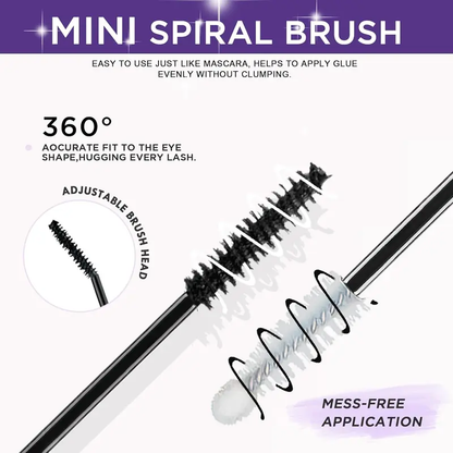 Waterproof Lash Cluster Glue – Bond & Seal, Black Adhesive for 72H Natural Hold, Latex-Free (5ml+5ml)