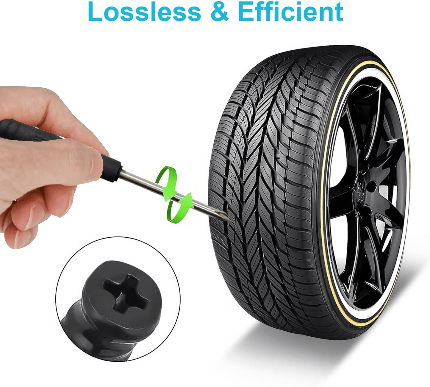 🔥Limited Time Promotion 50% OFF 🔩2-Size Tire Repair Kit – 60 Rubber Nails for Quick Puncture Fixes