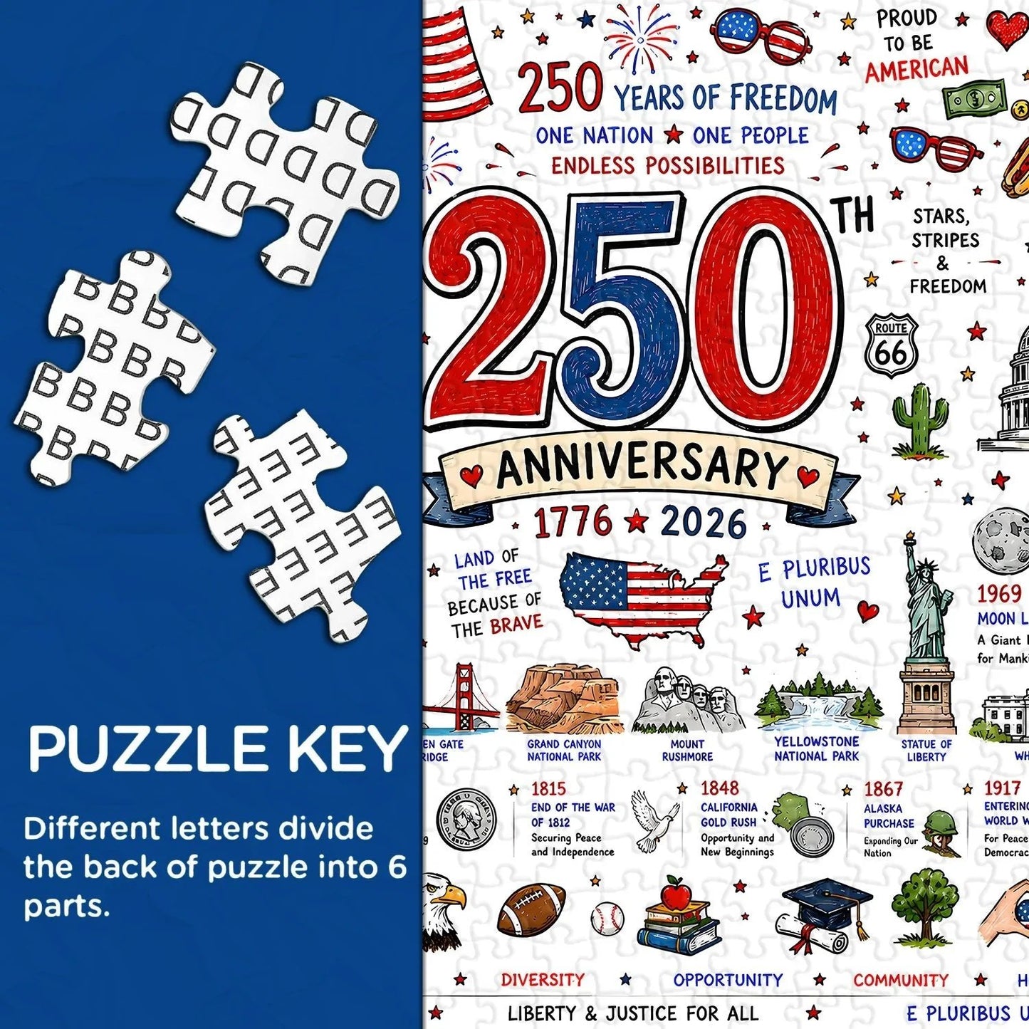 🧩 Patriotic America Jigsaw Puzzle 1000 Pieces🎁