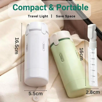 4-in-1 Travel Dispenser Bottle, Leak-Proof Refillable Silicone Squeeze Container with Lock