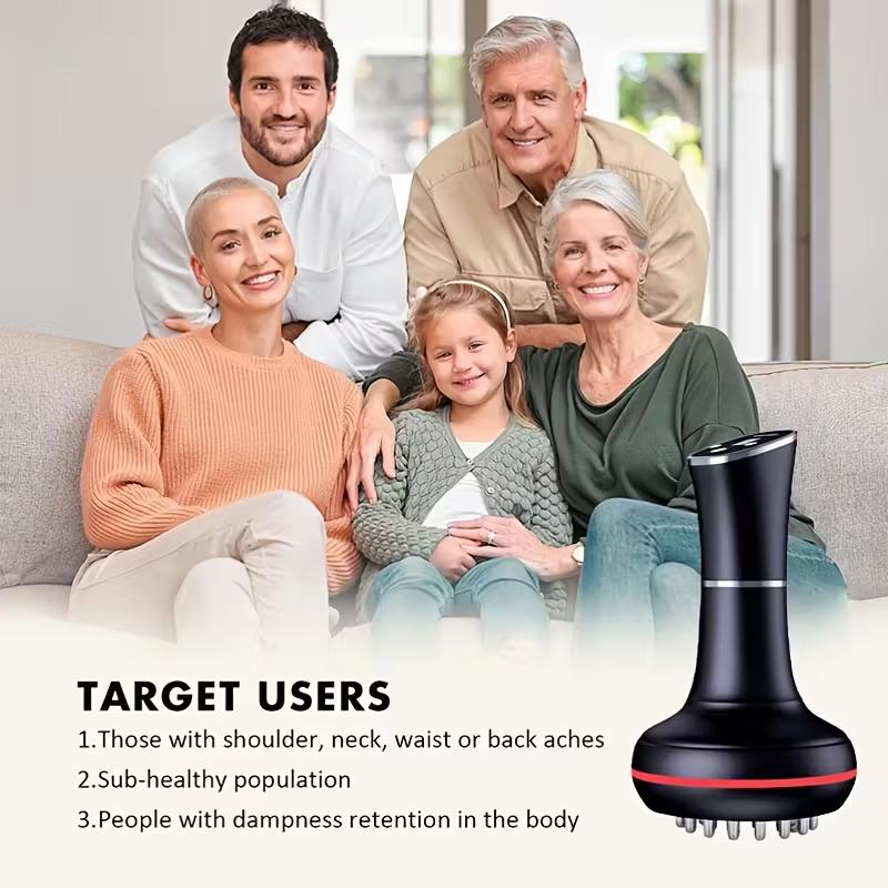 Electric massage brush - FullBody Abdomen, Leg, Back and Shoulder Massage,USB Charging TPE Muscle Soothing