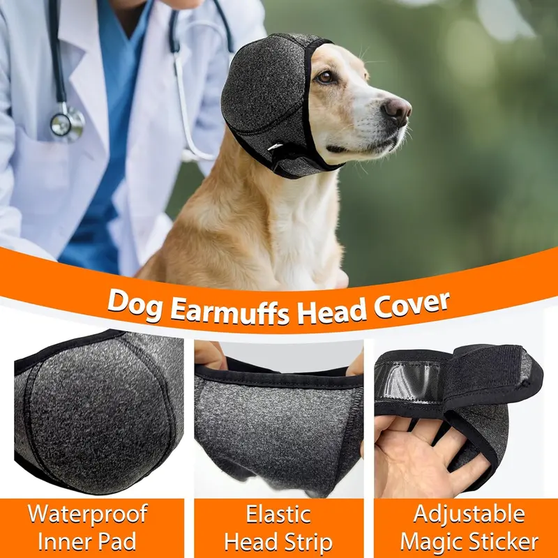 Dog Calming Ear Wrap – Waterproof, Noise-Cancelling Cap for Swim, Grooming & Fireworks
