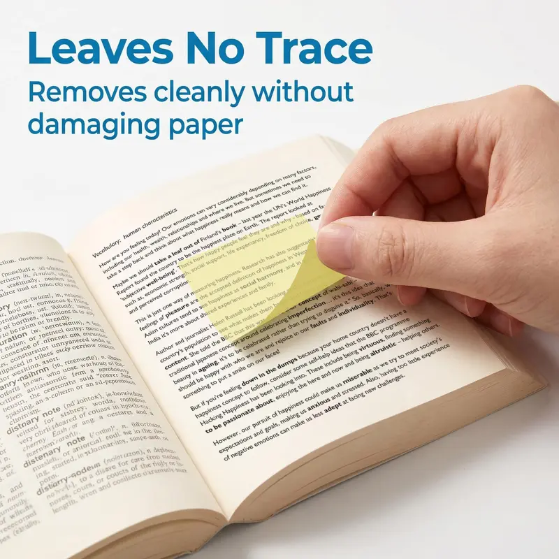 Transparent Pull-Out Sticky Notes – 480 Sheets, Reusable, Strong & Residue-Free