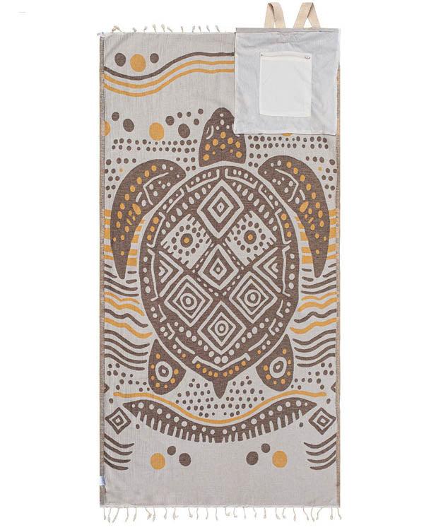 ⏰LAST DAY $20 OFF - 🏖️Sand Cloud 2-in-1 Turkish Cotton Towel Bag with Inner Zip Pocket & Sand-Repelling Fabric