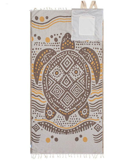 ⏰LAST DAY $20 OFF - 🏖️Sand Cloud 2-in-1 Turkish Cotton Towel Bag with Inner Zip Pocket & Sand-Repelling Fabric
