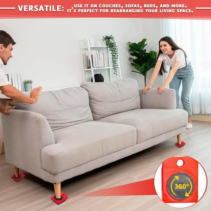 600LB Furniture Mover Set – 360° Swivel Wheels & Lifter for Sofa, Fridge & Cabinet