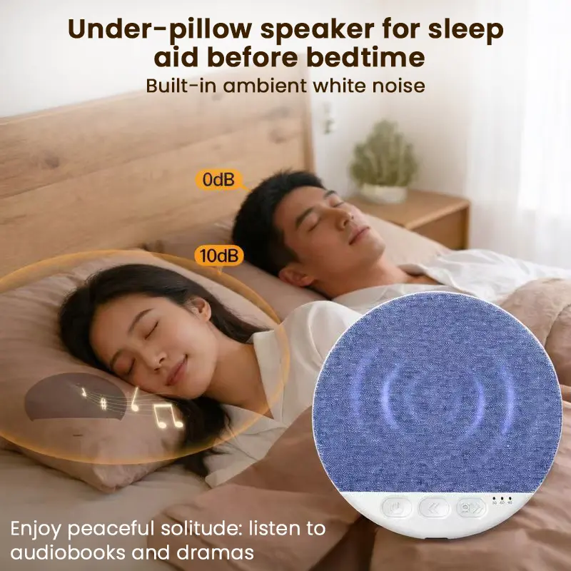 Ultra-Thin Bluetooth Pillow Speaker – 1cm Slim with White Noise for Deep Sleep, Bluetooth 6.0