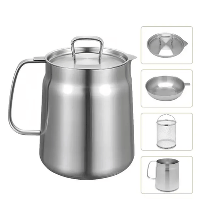 304 Stainless Steel Deep Fryer Pot with Basket & Strainer