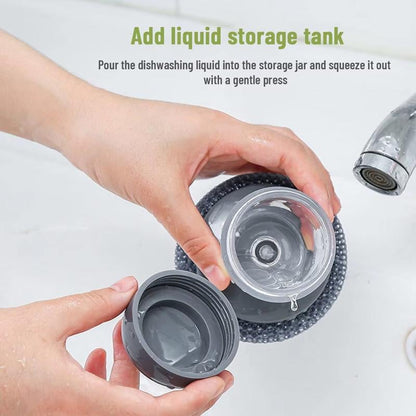 Automatic Liquid Filling Good Handle Soap Dispense Palm Kitchen Brush for Bowl Sink Cleaning Pot Comfortable