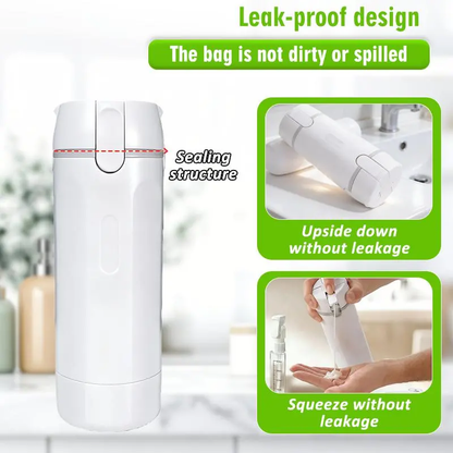 4-in-1 Travel Dispenser Bottle, Leak-Proof Refillable Silicone Squeeze Container with Lock