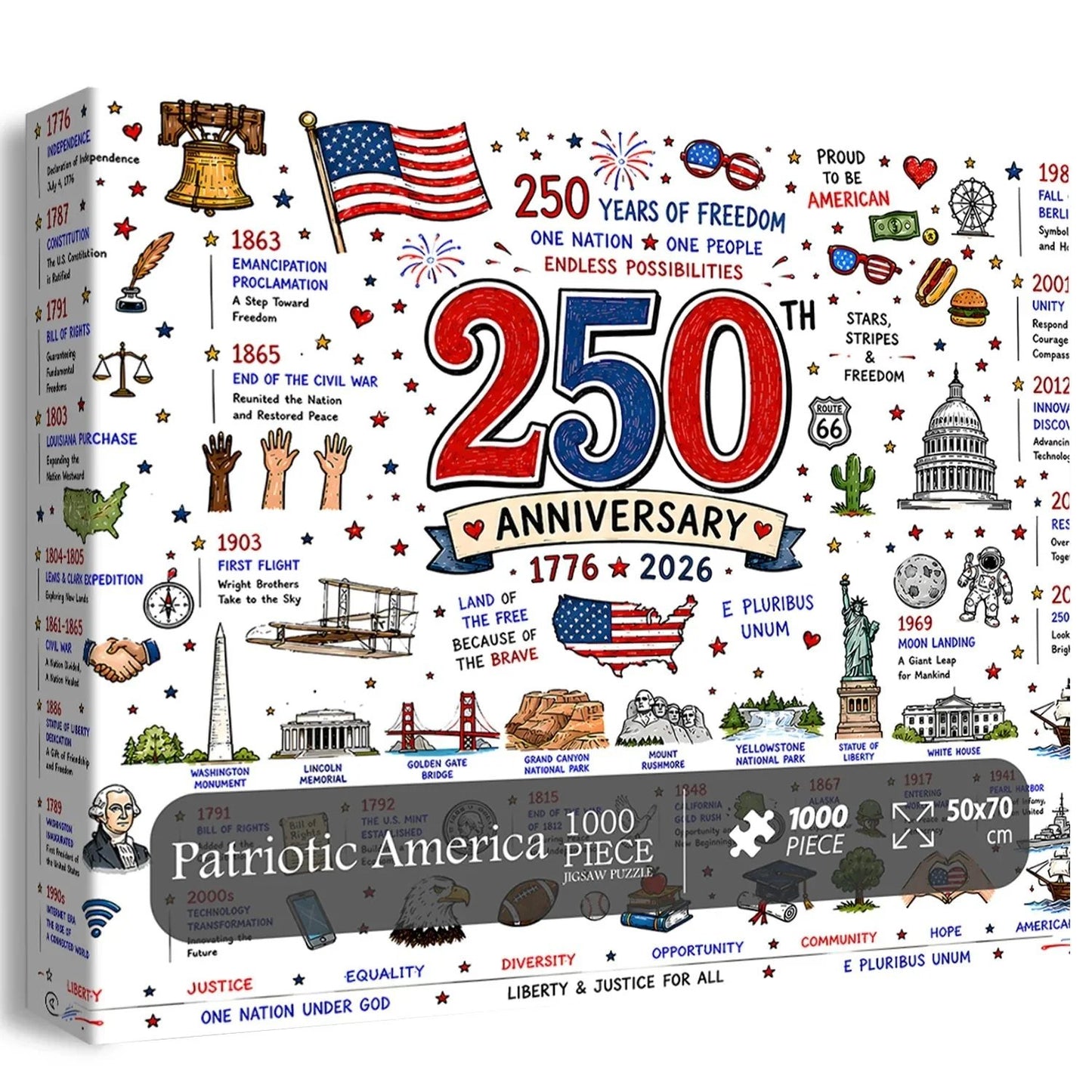 🧩 Patriotic America Jigsaw Puzzle 1000 Pieces🎁