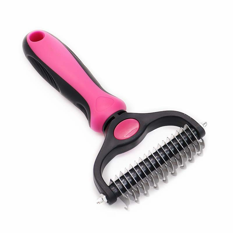 Pain-Free Dematting Undercoat Rake – Double-Sided Shedding Brush for Dogs & Cats