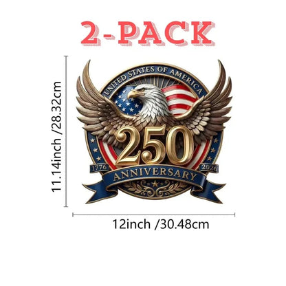 🔥🔥2PCS 250th Anniversary USA Car Decal Sticker Patriotic 4th of July Decorations 1776-2026 Vinyl