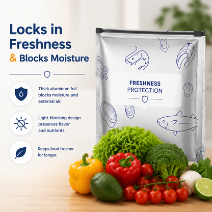 New Reusable Thickened Upright Aluminum Foil Storage Bags – Upgraded Seal-Top Design