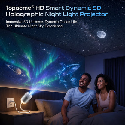 🌌 HD Smart Dynamic 5D Holographic Night Light Projector 🌠