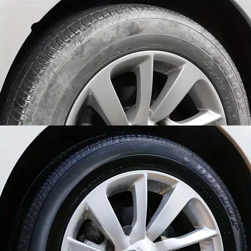 ⏰49% OFF✨Premium Tire Coating & Trim Restorer: Bring Back the Original Deep Black Shine to Rubber and Plastic