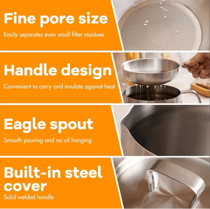 304 Stainless Steel Deep Fryer Pot with Basket & Strainer