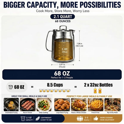 304 Stainless Steel Deep Fryer Pot with Basket & Strainer
