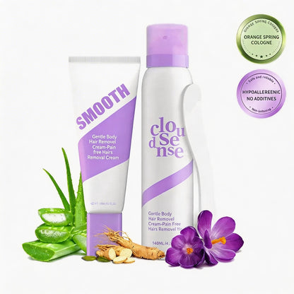 Bikini Pain-Free Hair Removal Cream for Sensitive Skin,Gentle Citrus Sensitive Skin Hair Removal Cream&Spray