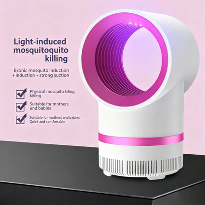Indoor USB Mosquito Killer Lamp with Turbo Fan Suction 360° UV Light Trap 25dB Low Noise 24H Energy Saving