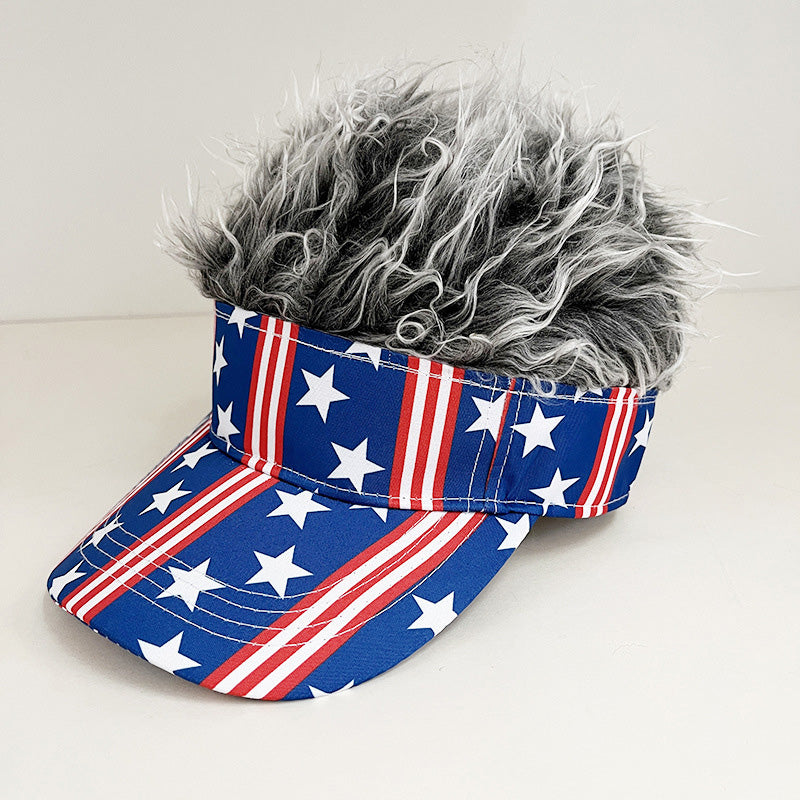 🧢 49% OFF NOW! 😂 Novelty Wig Baseball Cap – Fake Spiky Hair, Adjustable & Sun Protection – Party, Game Day or Just for Laughs ✨